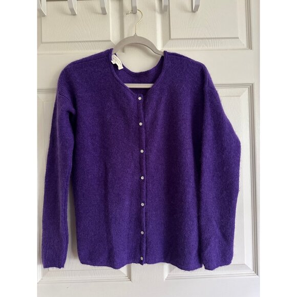 Sezane Gaspard Cardigan Purple Size M - Picture 2 of 8